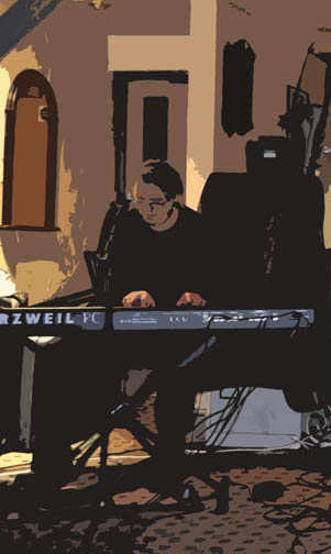John Buckingham playing keyboards - 2012