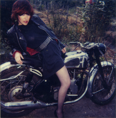 My Biker Chick Lisa on a Velocette Viper